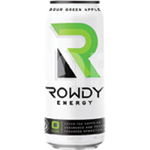 ROWDY Energy Drink ZERO SOUR APPLE - Case of 12/16 FZ - Whole Green Foods