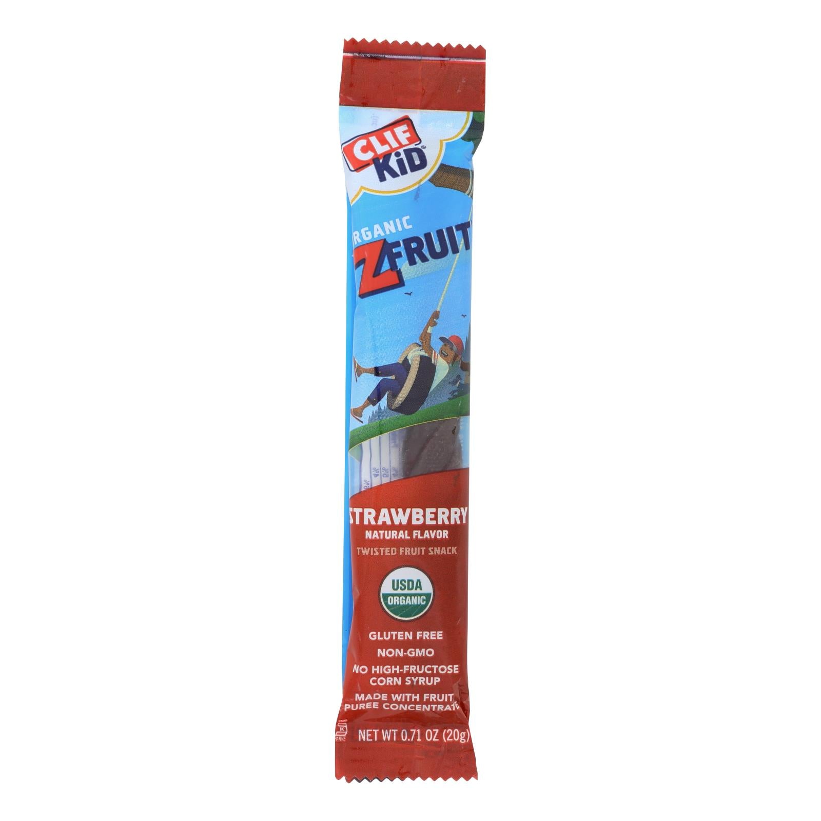 Clif Bar Kid Zfruit - Organic Strawberry - Case Of 18 - .7 Oz - Whole Green Foods