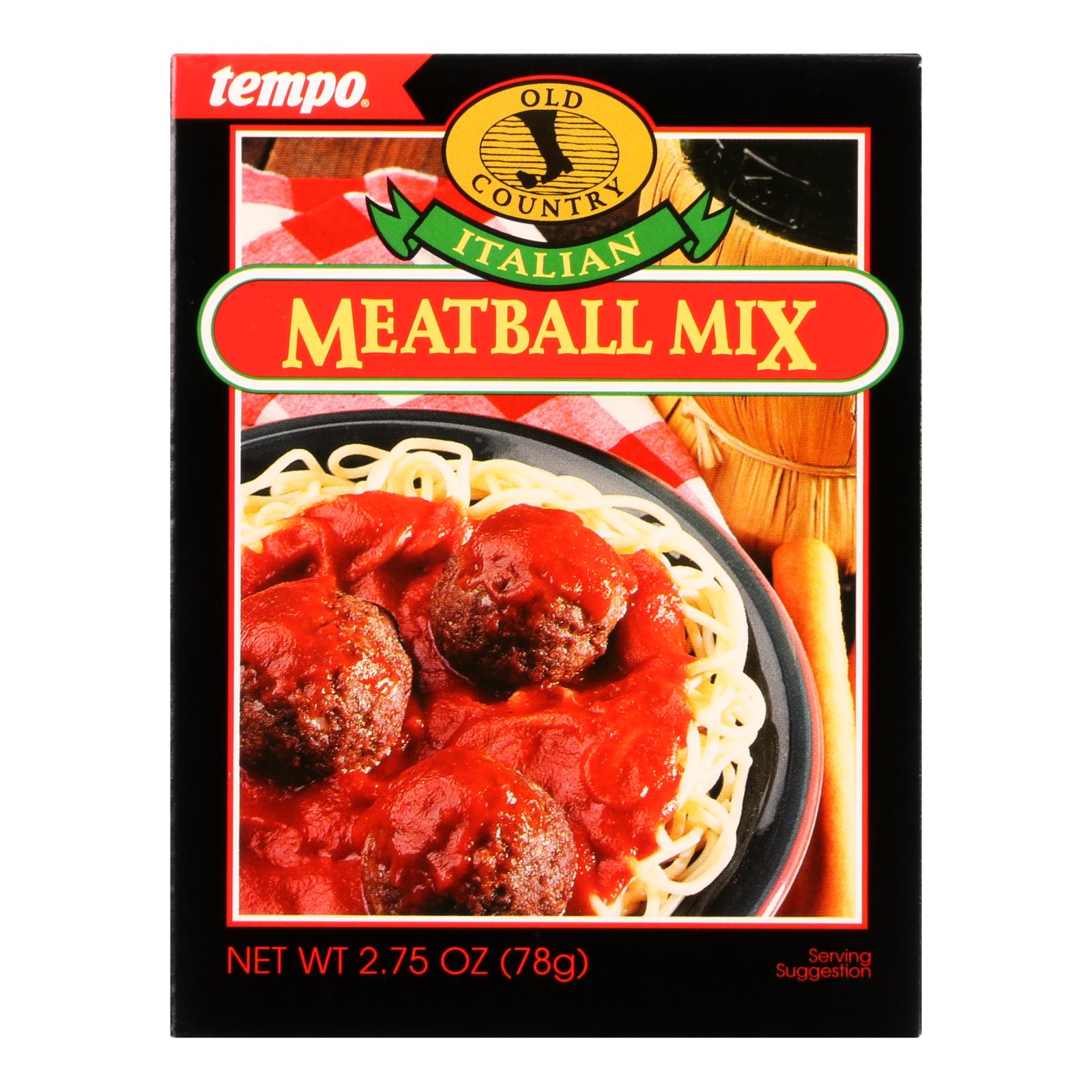 Tempo Old Country Meatball Mix - Italian - 2.75 Oz - Case Of 12 - Whole Green Foods