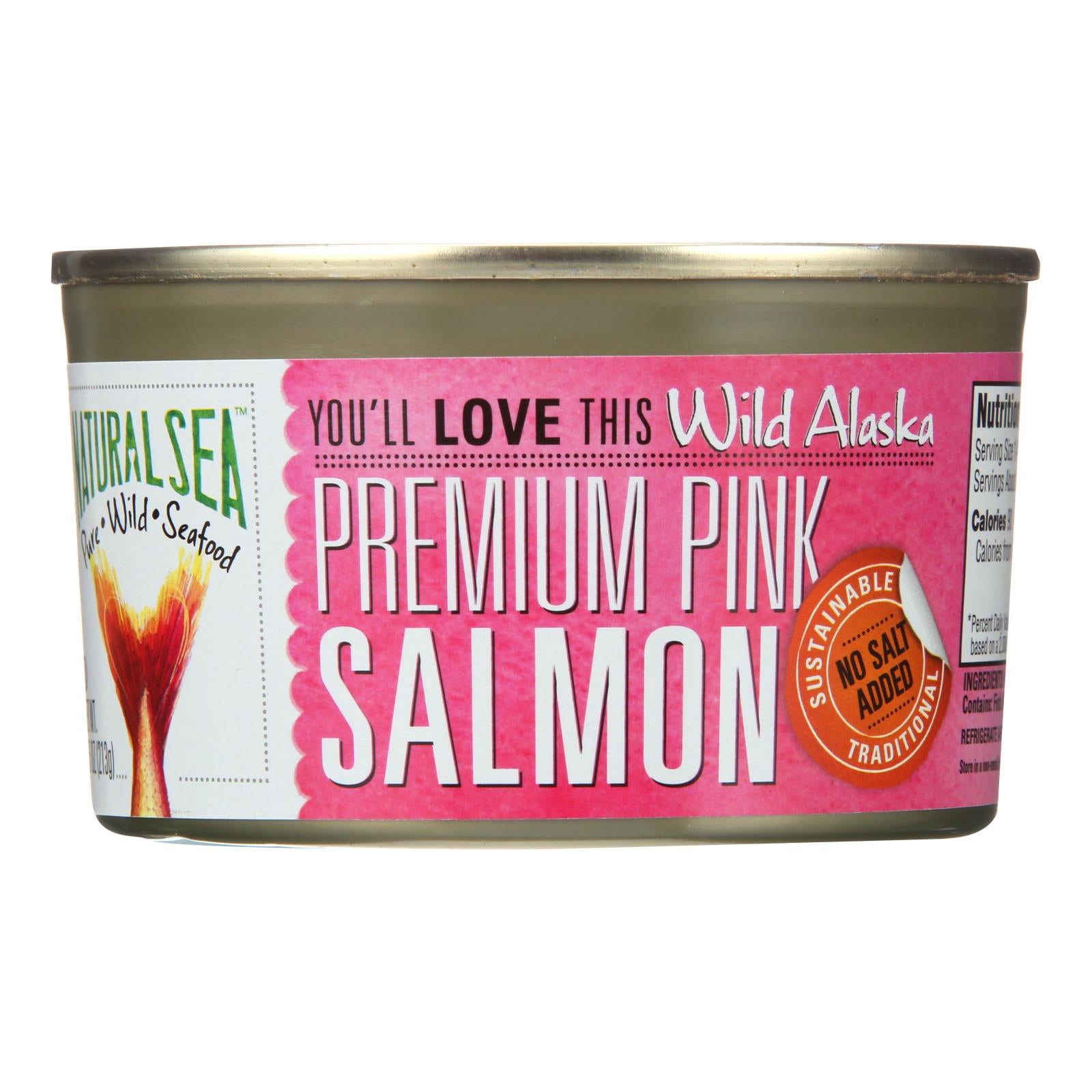 Natural Sea Wild Pink Salmon - Unsalted - 7.5 Oz. - Whole Green Foods