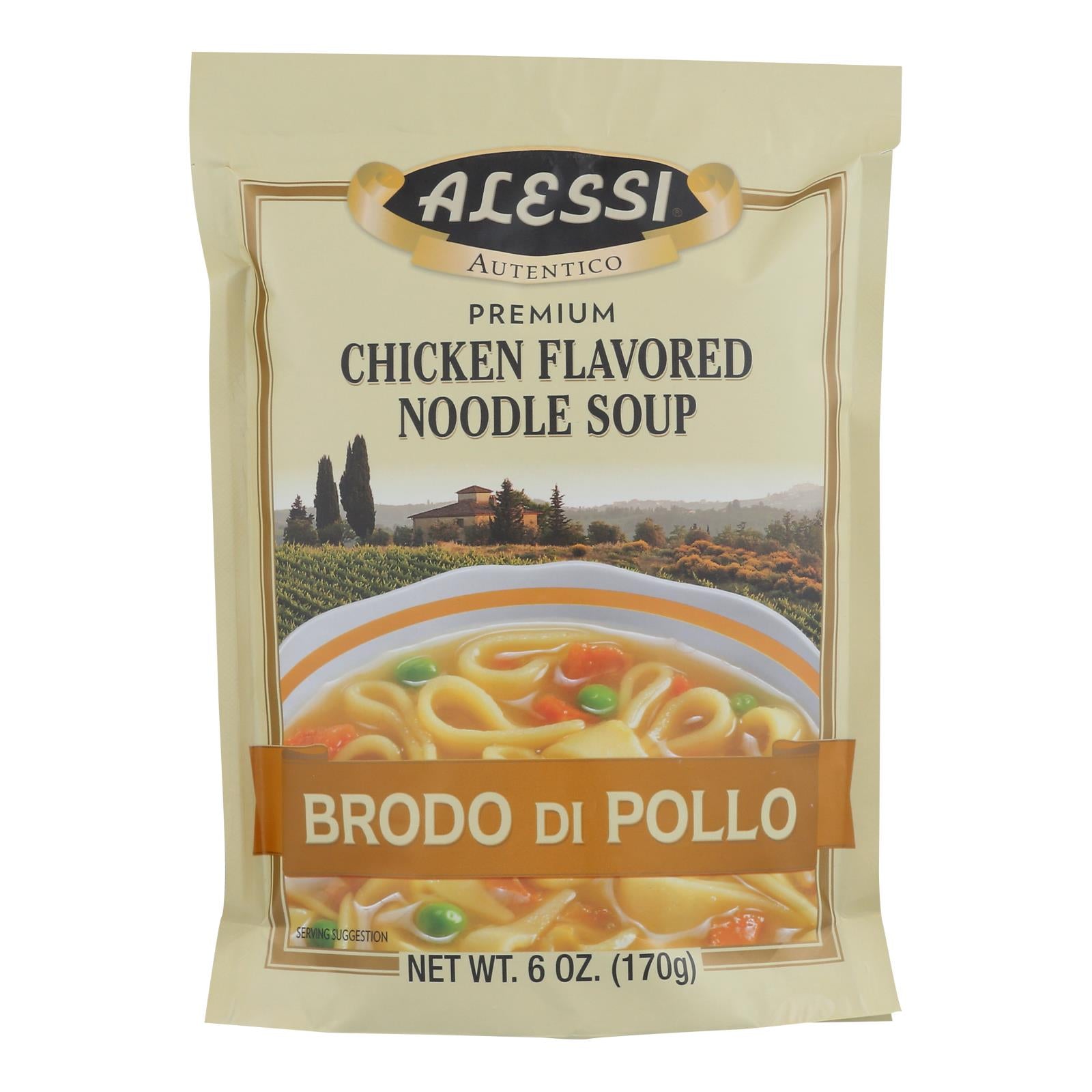 Alessi - Noodle Soup - Chicken - Case Of 6 - 6 Oz. - Whole Green Foods