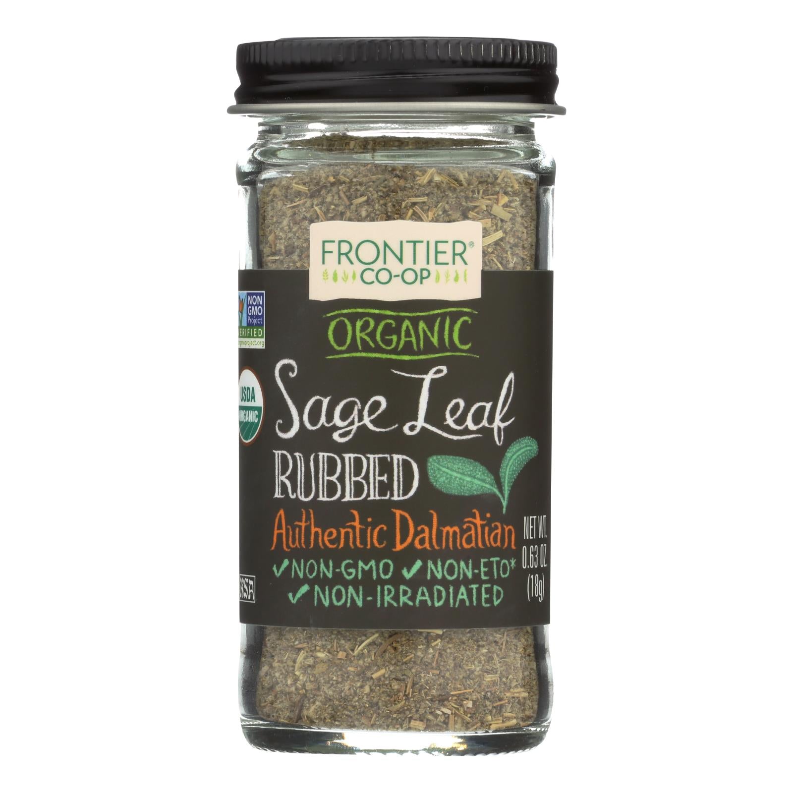 Frontier Herb Sage Leaf - Organic - Rubbed - .63 Oz - Whole Green Foods