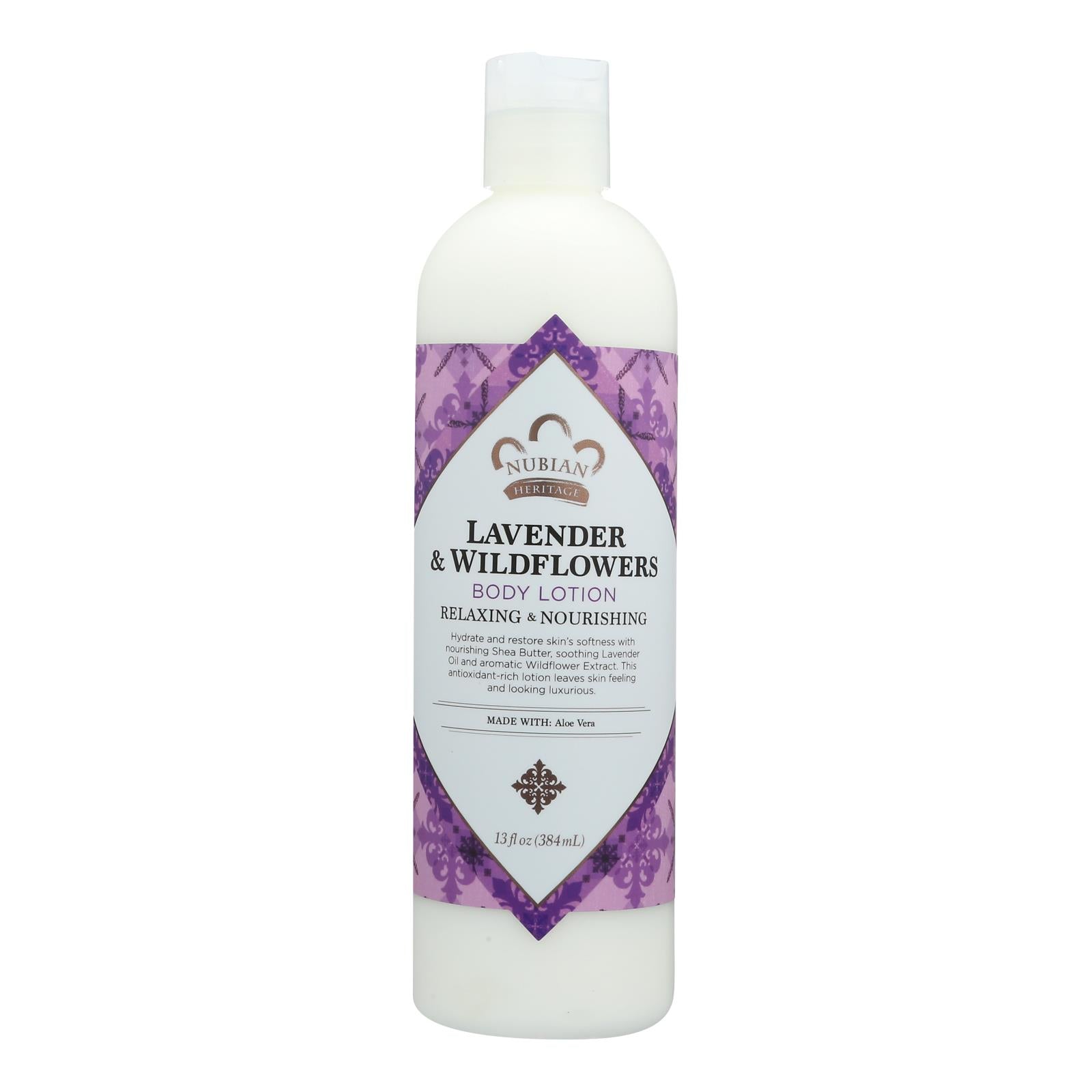 Nubian Heritage Lotion - Lavender And Wildflower - 13 Oz - Whole Green Foods