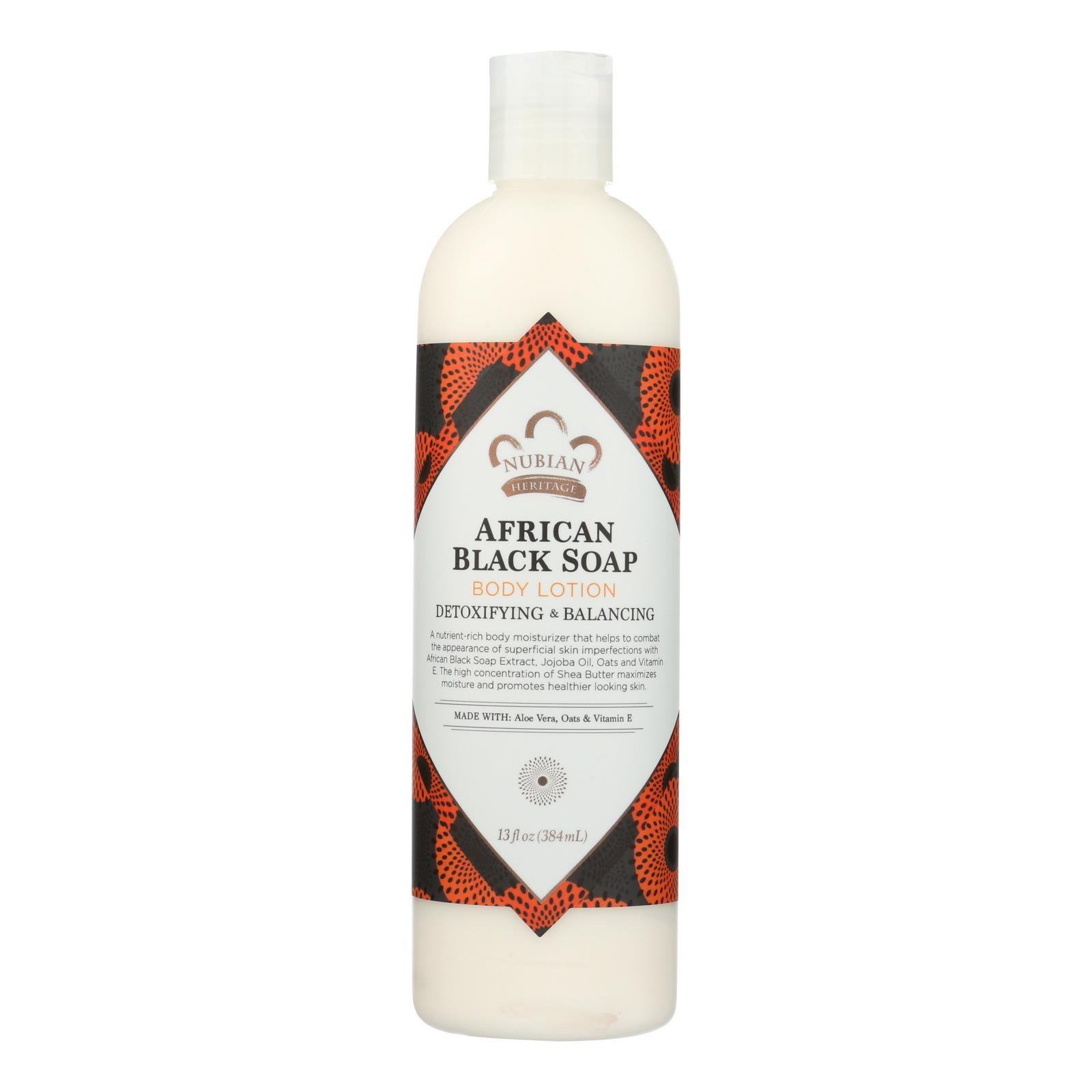 Nubian Heritage Lotion - African Black Soap - 13 Oz - Whole Green Foods