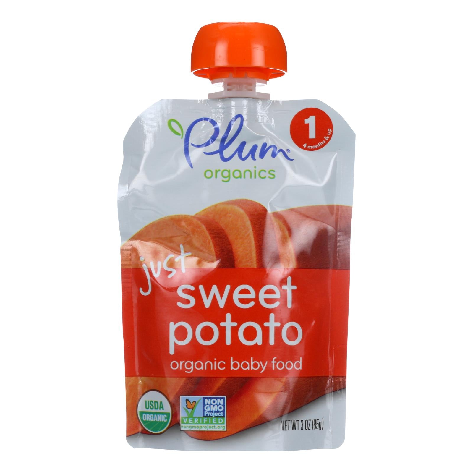 Plum Organics Just Veggie Baby Food - Sweet Potato - Case Of 6 - 3 Oz. - Whole Green Foods