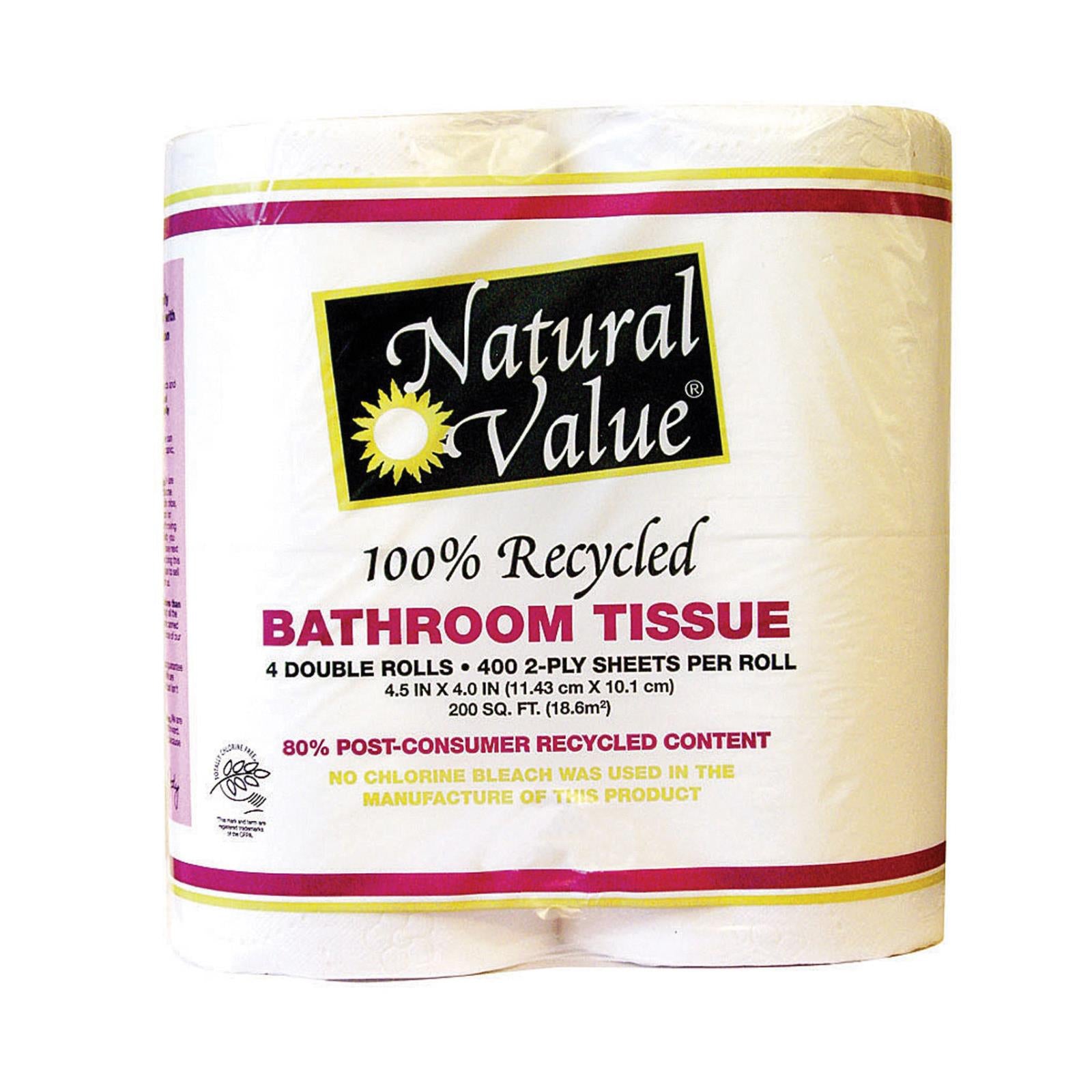 Natural Value Recycled Bathroom Tissue - Case Of 12 - Whole Green Foods