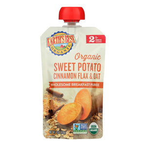 Earth's Best Organic Wholesome Breakfast Sweet Potato Cinnamon Pouch - Case Of 12 - 4 Oz. - Whole Green Foods