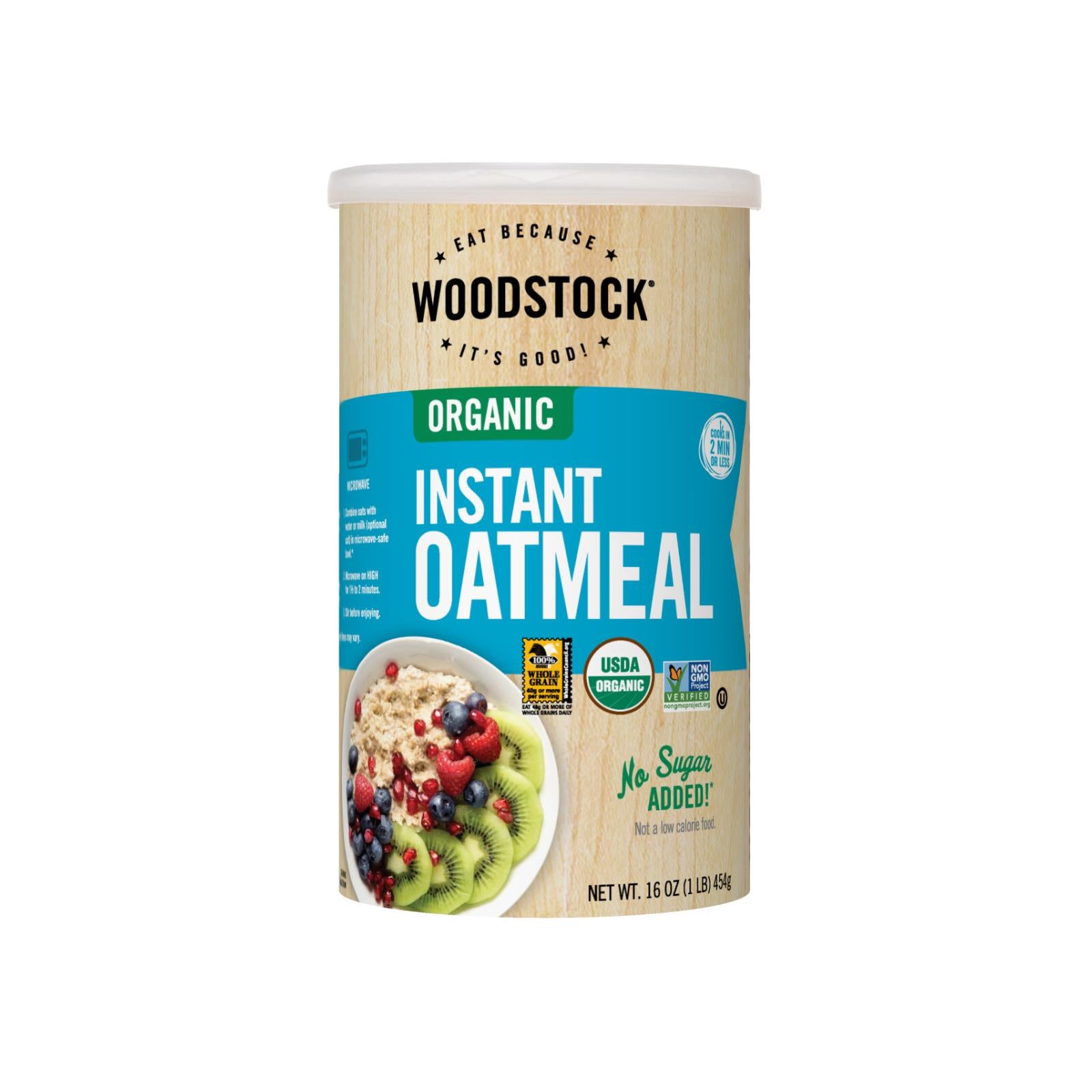 Woodstock Organic Instant Oatmeal - Case Of 12 - 16 Oz - Whole Green Foods