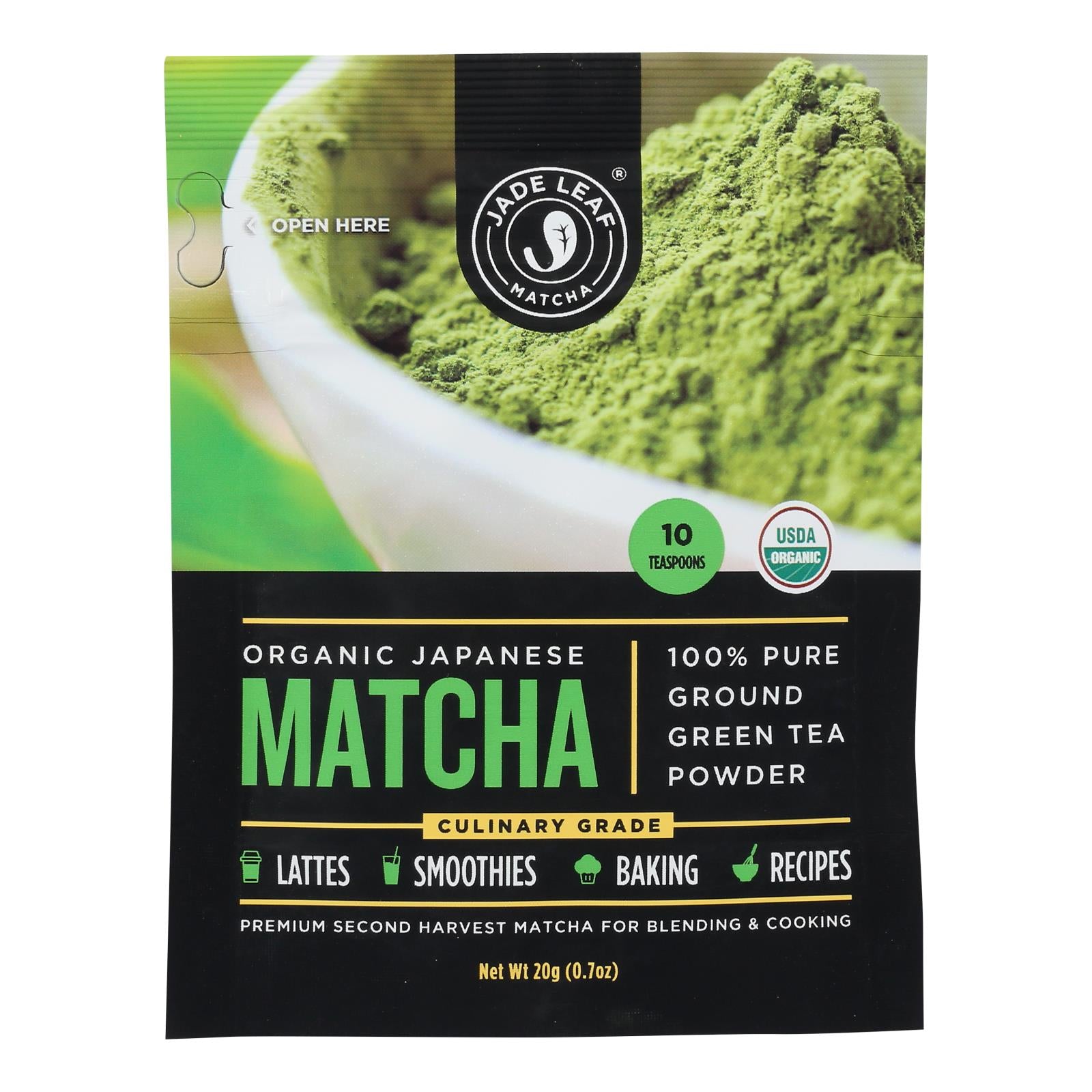 Jade Leaf Organics - Tea - Culinary Matcha - Case Of 8 - 0.7 Oz. - Whole Green Foods