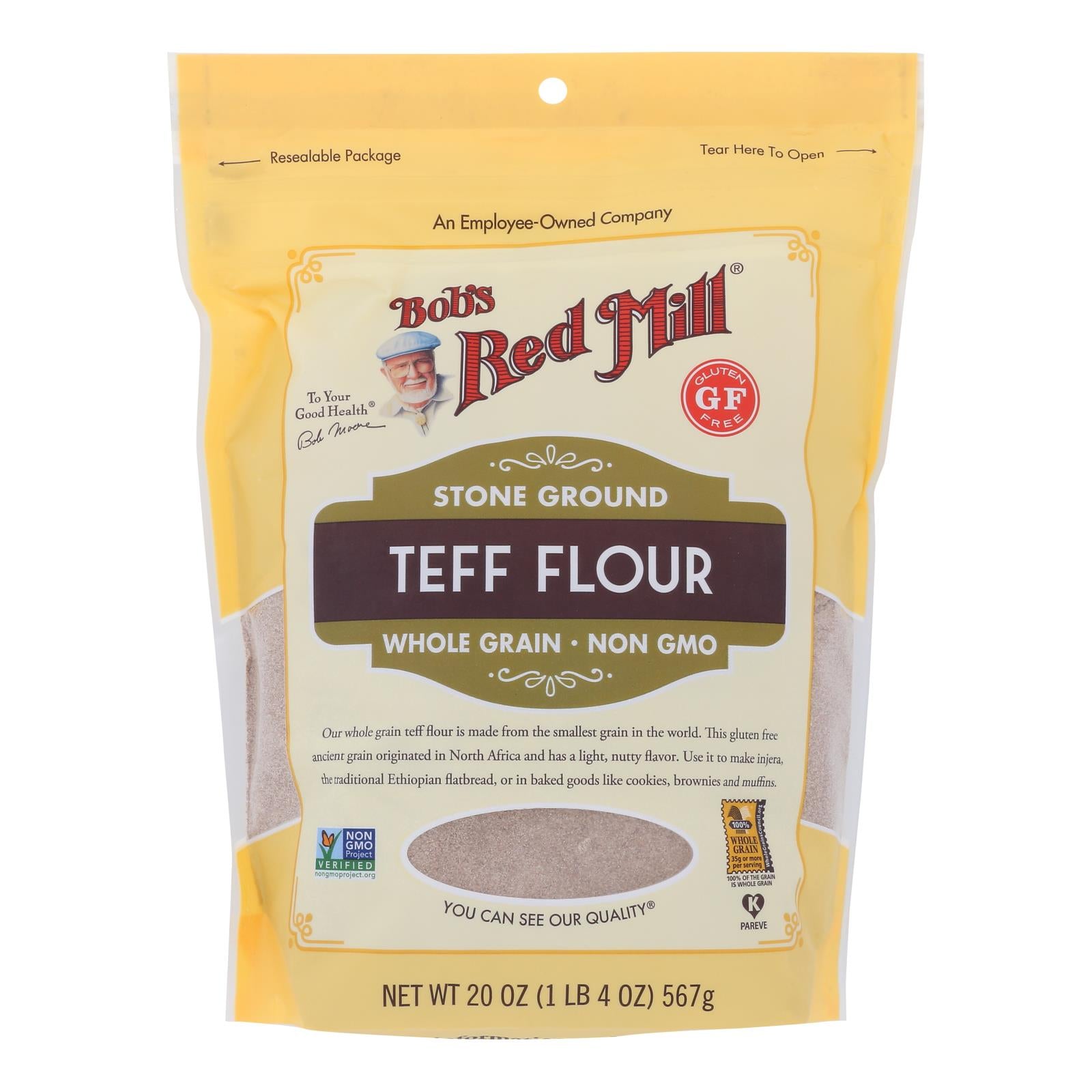 Bob's Red Mill - Flour Teff G-f - Case Of 4-20 Oz - Whole Green Foods