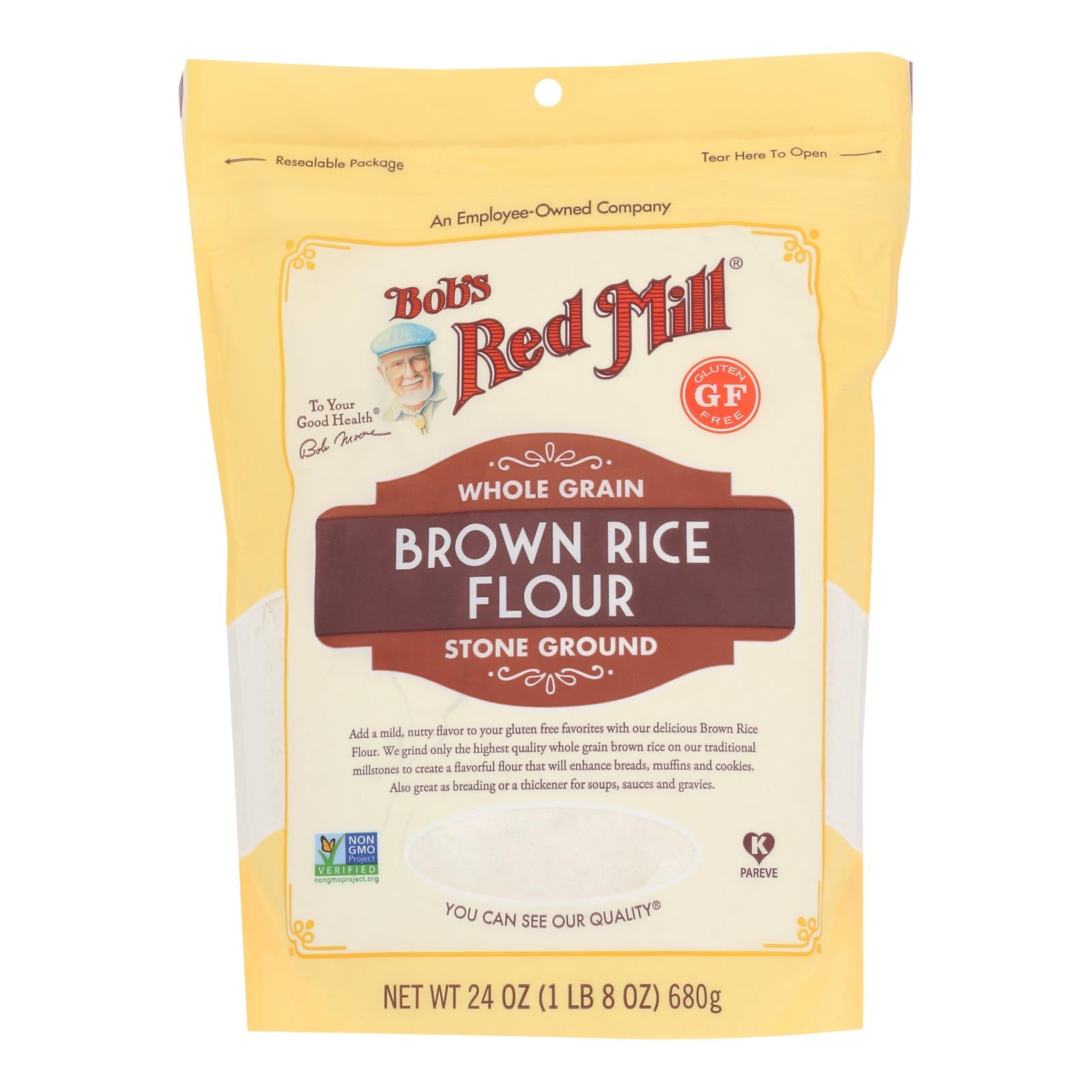 Bob's Red Mill - Brown Rc Flr Wholegrain Stngrn - Case Of 4-24 Oz - Whole Green Foods