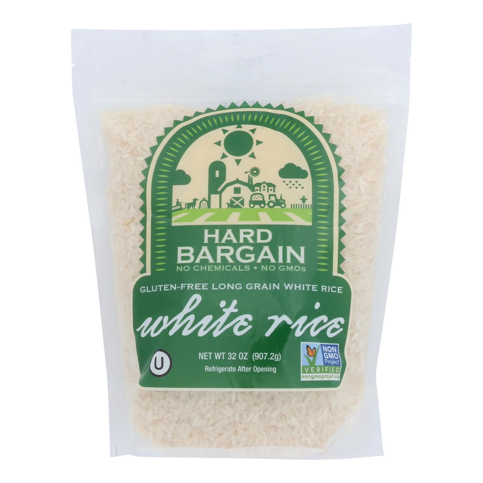 Hard Bargain - Rice Long Grain White - Case Of 6 - 32 Oz - Whole Green Foods