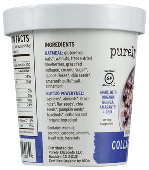 PURELY ELIZABETH: Blueberry Walnut Collagen Protein Oats Cup, 2 oz, pack of 12