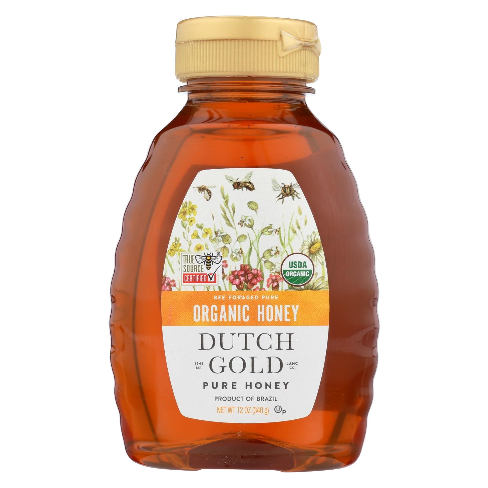 Dutch Gold Honey Organic Wildflower Honey - Case Of 6 - 12 Oz. (6 Count) - Whole Green Foods