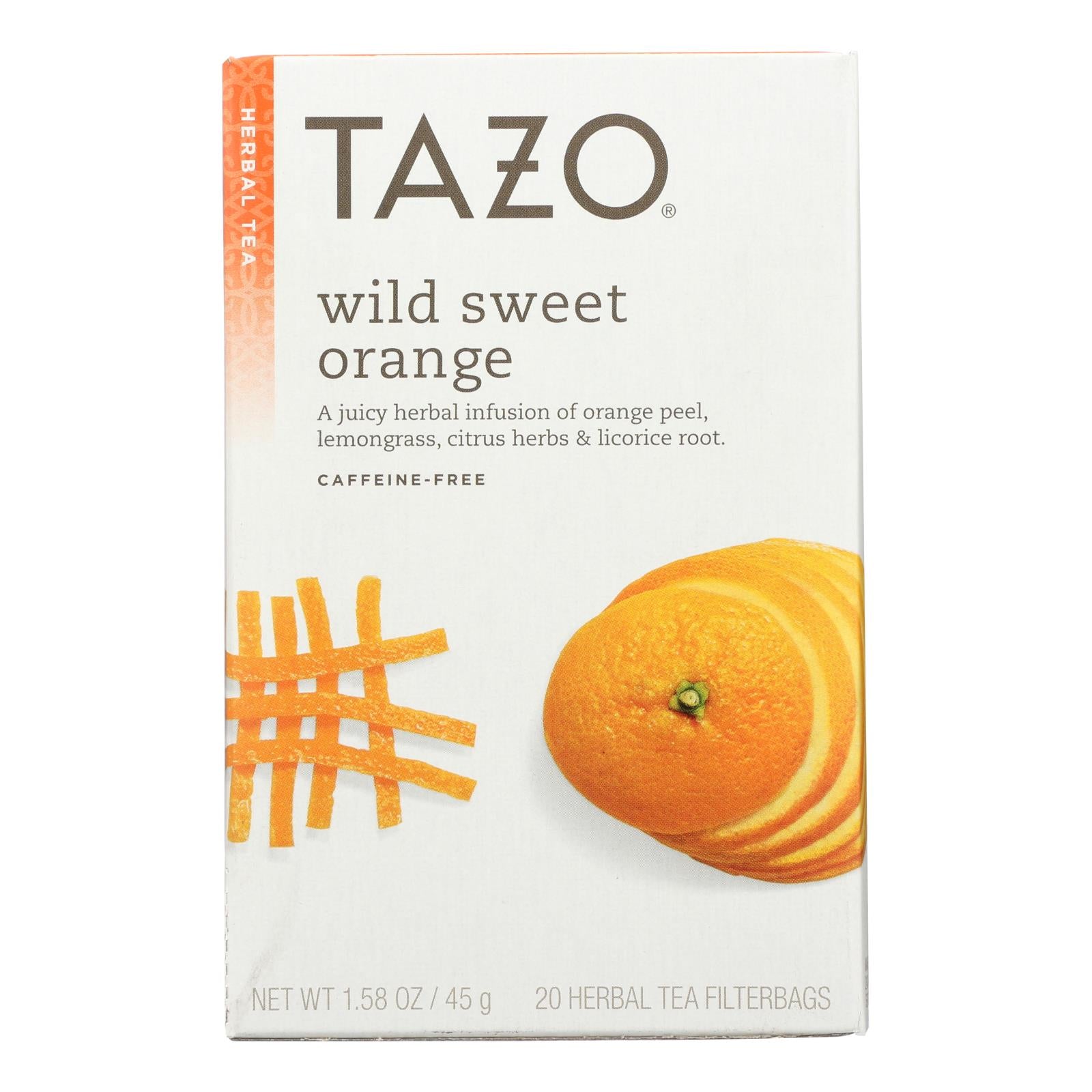 Tazo Tea Herbal Tea - Wild Sweet Orange - Case Of 6 - 20 Bag - Whole Green Foods