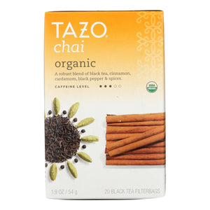 Tazo Tea Organic Tea - Spiced Black Chai - Case Of 6 - 20 Bag - Whole Green Foods