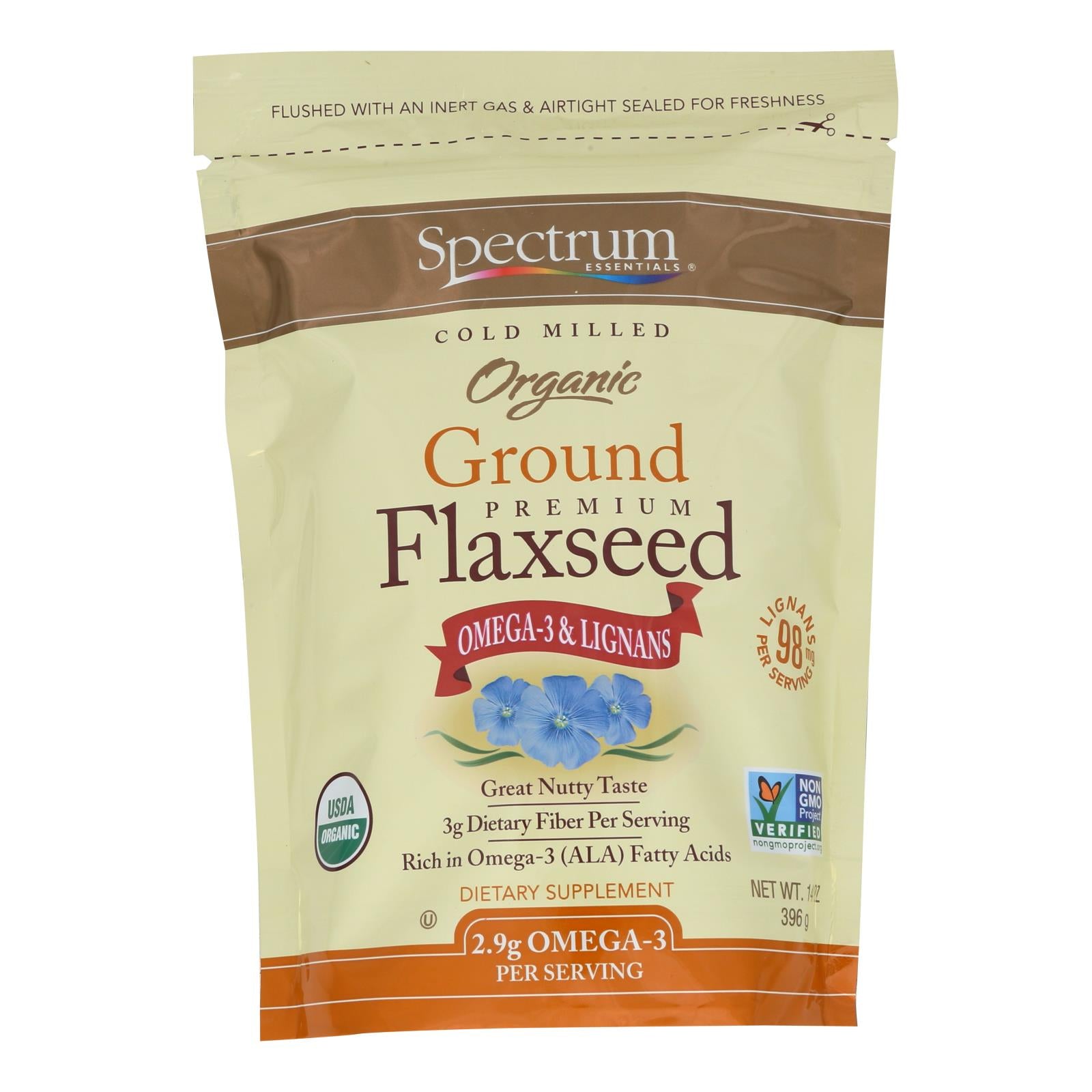 Spectrum Essentials Organic Ground Flaxseed - 14 Oz - Whole Green Foods