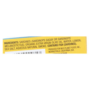 Wild Planet Sardines In Oil - Lemon - Case Of 12 - 4.375 Oz. - Whole Green Foods