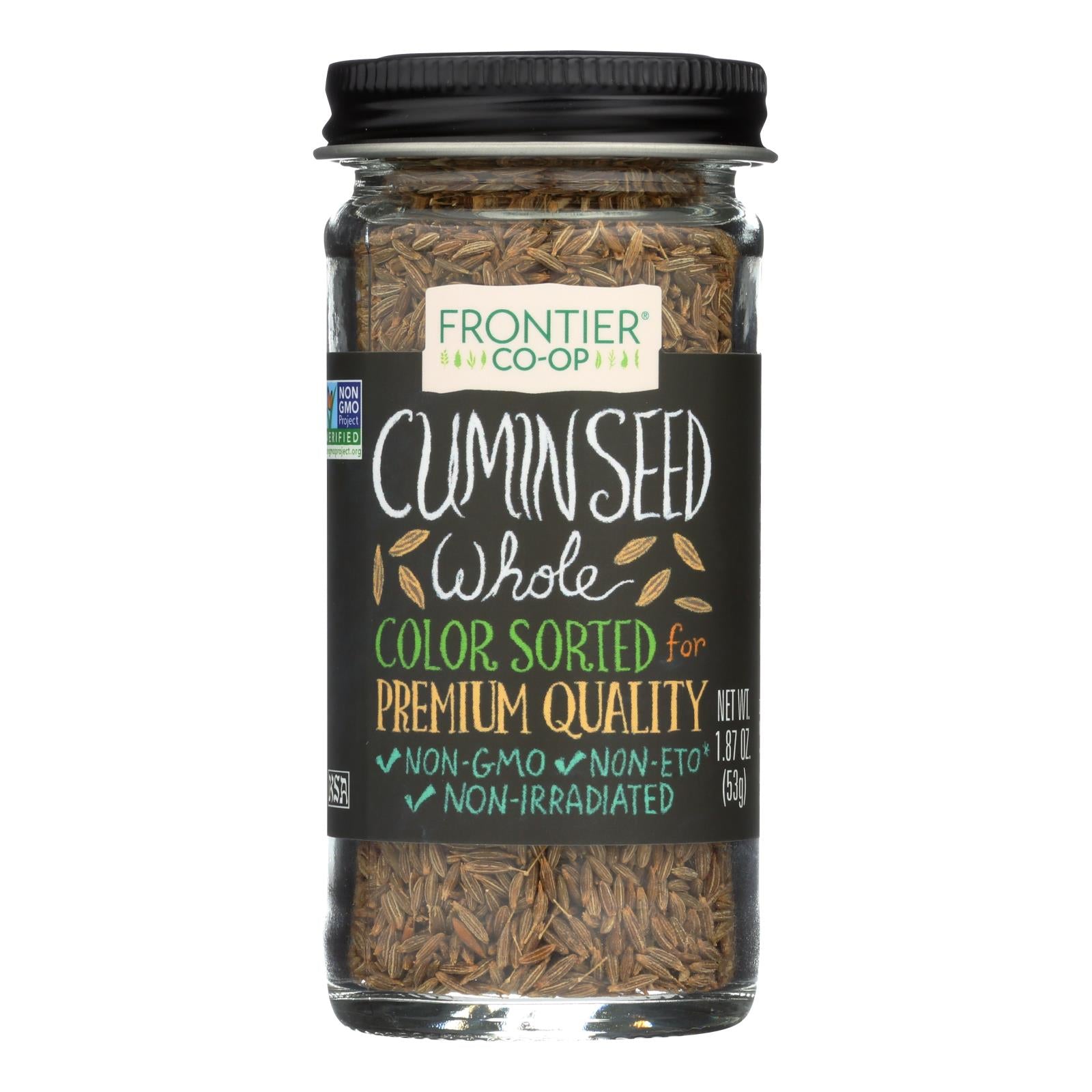 Frontier Herb Cumin Seed - Whole - Dewhiskered - 1.87 Oz - Whole Green Foods