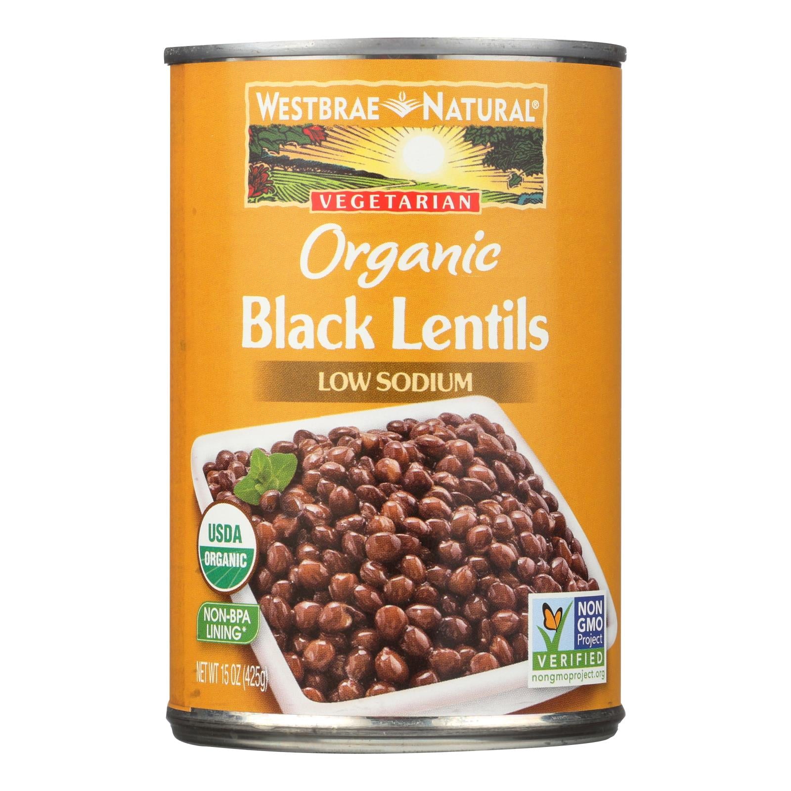Westbrae Foods Organic Black Lentils Beans - Case Of 12 - 15 Oz. - Whole Green Foods