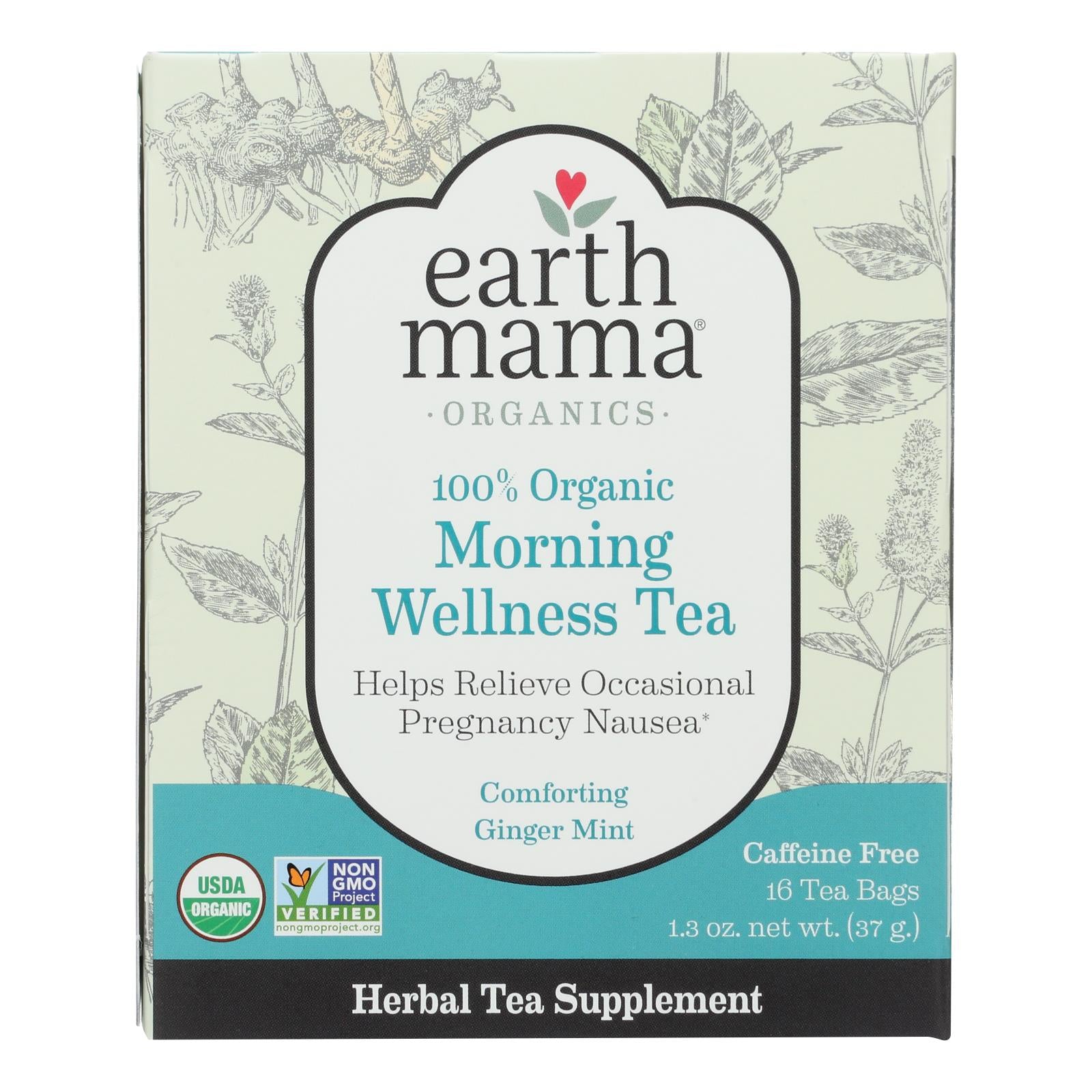 Earth Mama Angel Baby Morning Wellness Tea - 16 Tea Bags - Whole Green Foods