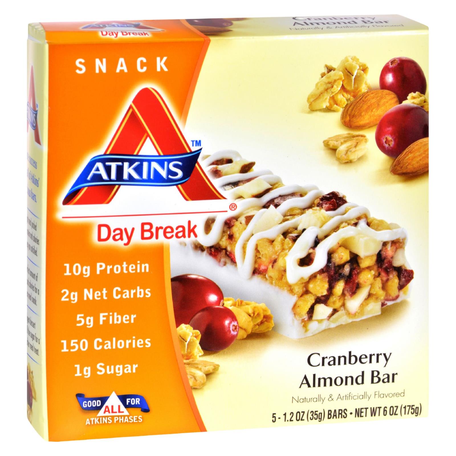 Atkins Day Break Bar Cranberry Almond - 5 Bars - Whole Green Foods