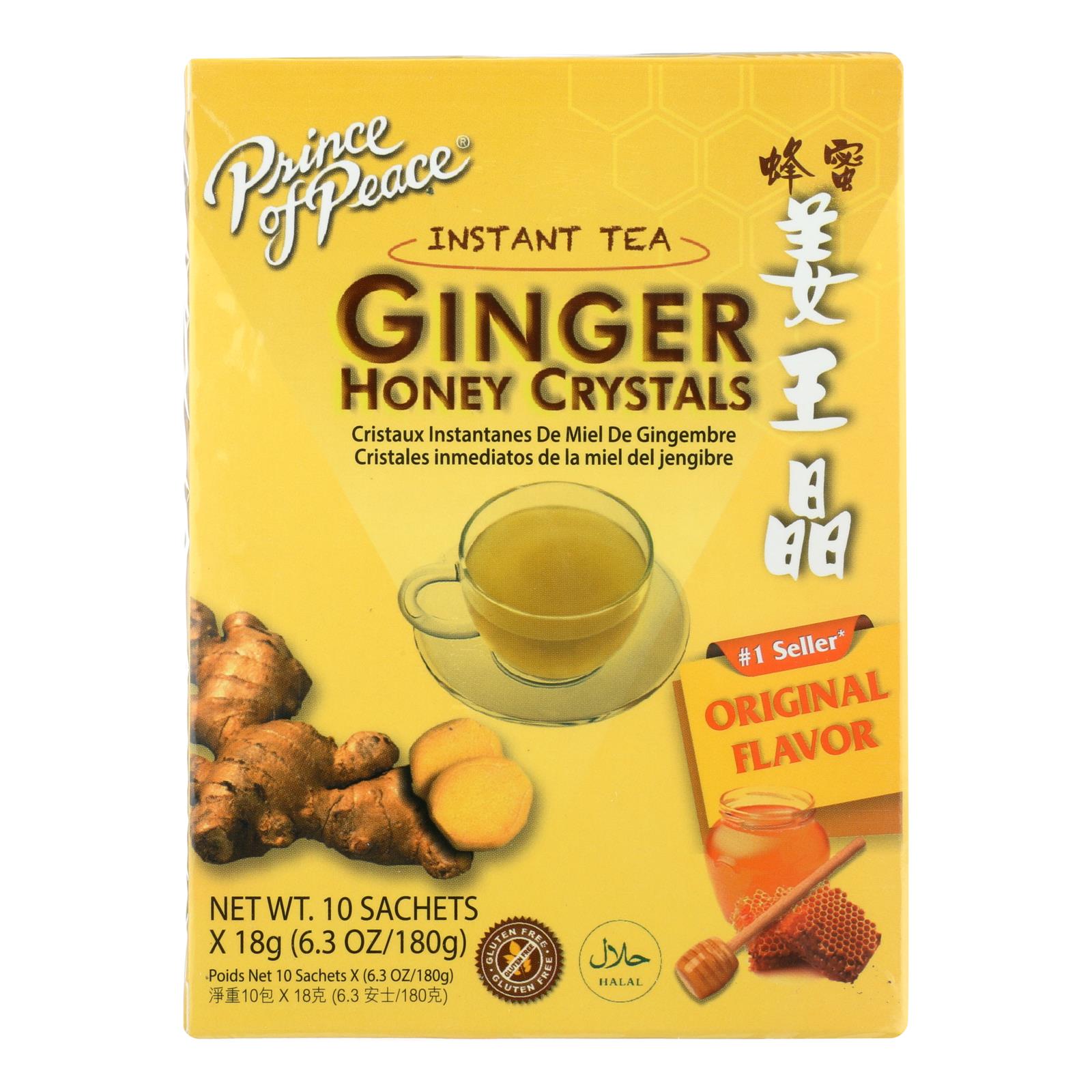 Prince Of Peace Ginger Honey Crystals - 10 Tea Bags - Whole Green Foods