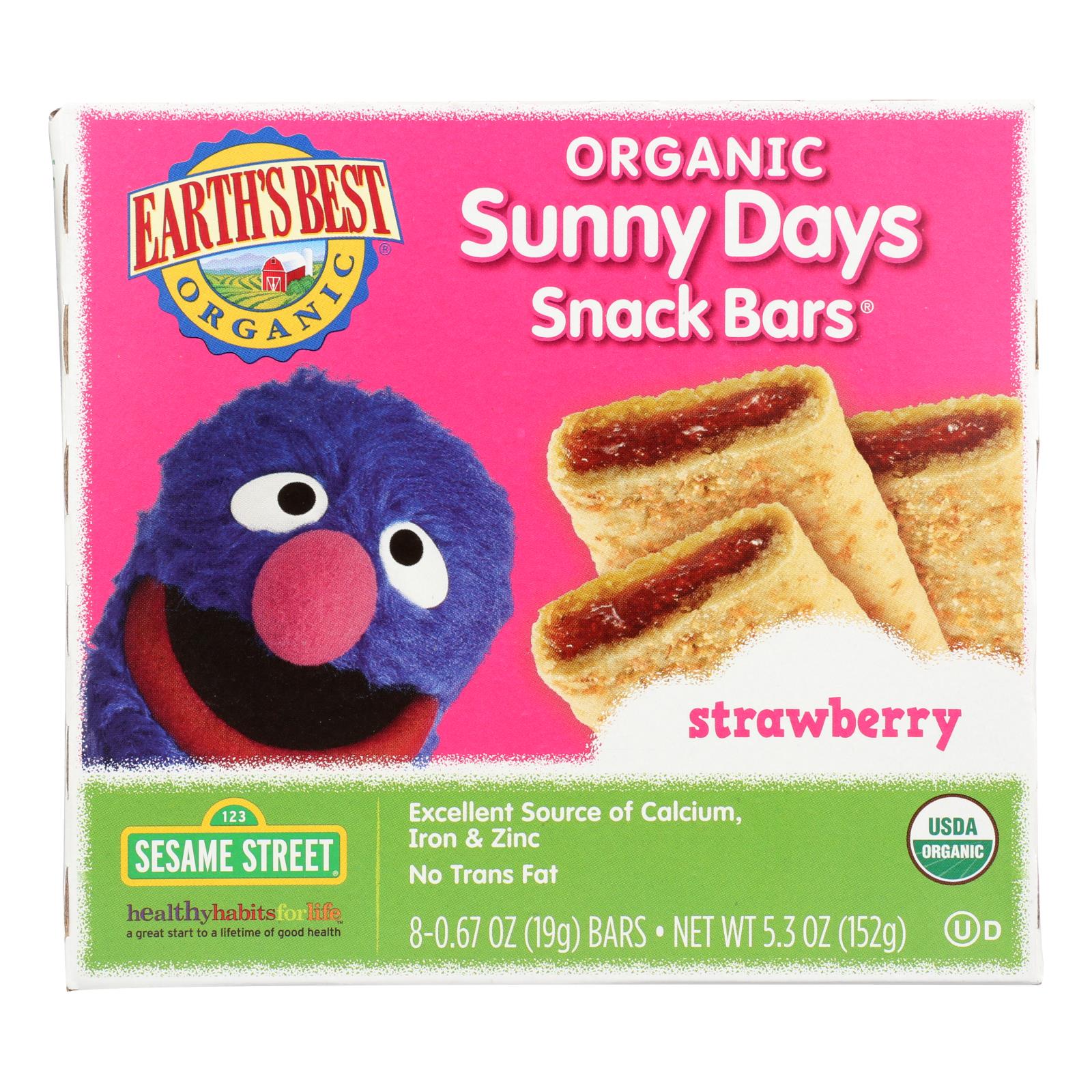 Earth's Best Sunny Days Strawberry Snack Bars - Case Of 6 - 5.3 Oz - Whole Green Foods