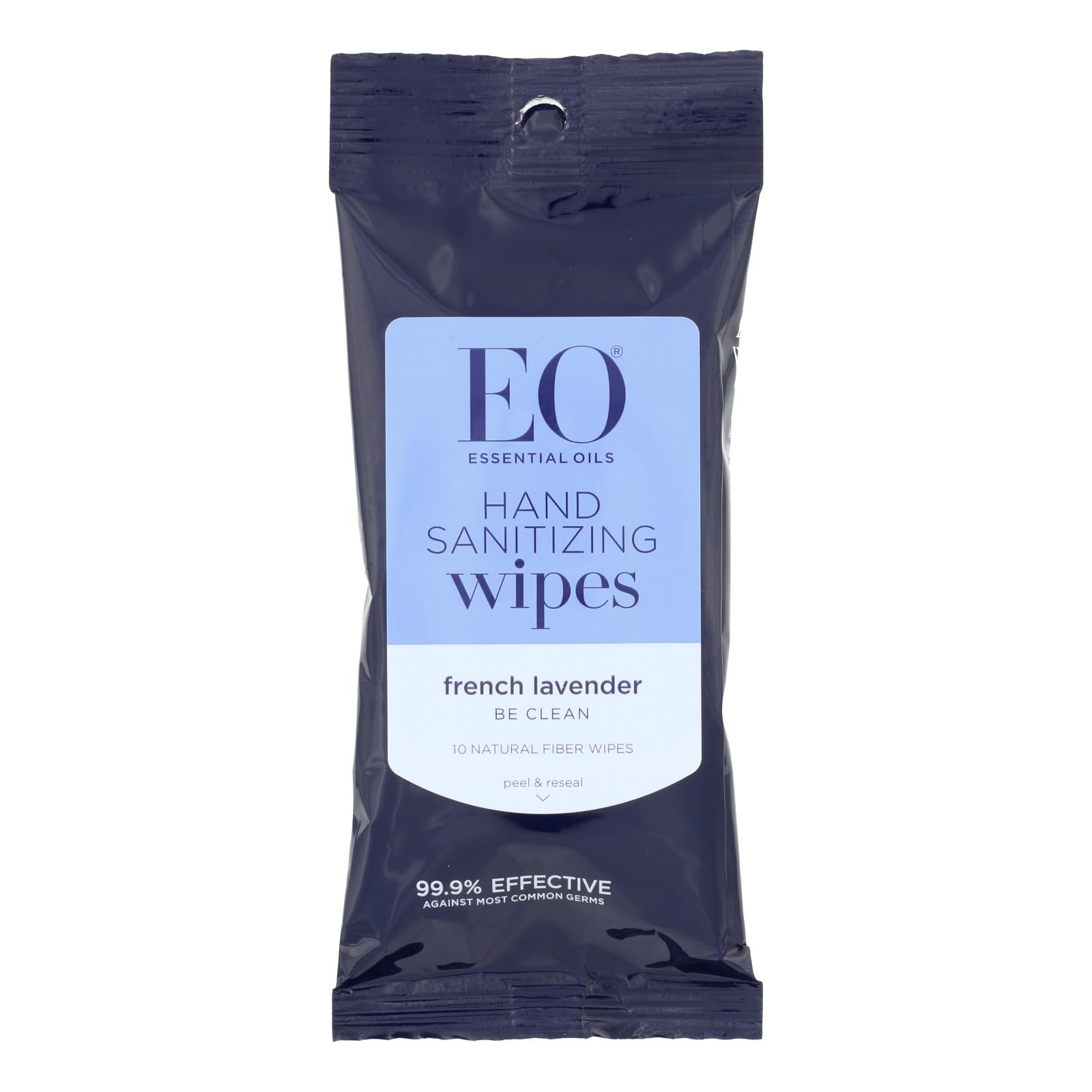 Eo Products - Hand Sanitizer Wipes Display Center - Lavender - Case Of 6 - 10 Pack - Whole Green Foods