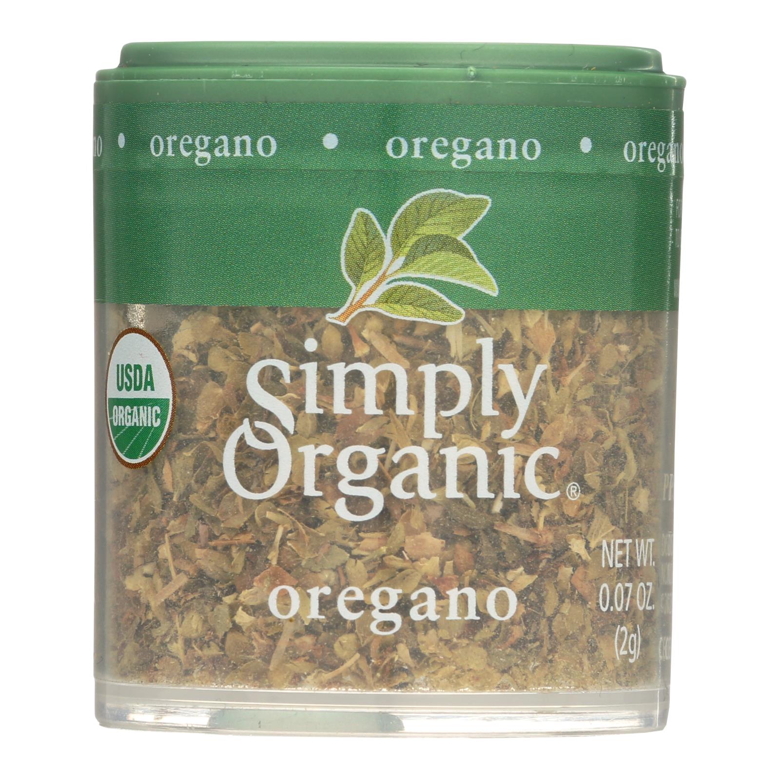 Simply Organic Oregano Leaf - Organic - Cut And Sifted - Fancy Grade - .07 Oz - Case Of 6 - Whole Green Foods