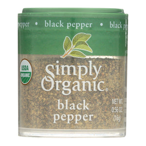 Simply Organic Black Pepper - Organic - Medium Grind - .56 Oz - Case Of 6 - Whole Green Foods