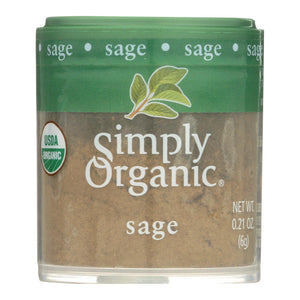 Simply Organic Sage Leaf - Organic - Ground - .21 Oz - Case Of 6 - Whole Green Foods
