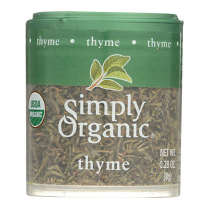 Simply Organic Thyme Leaf - Organic - Whole - Fancy Grade - .28 Oz - Case Of 6 - Whole Green Foods