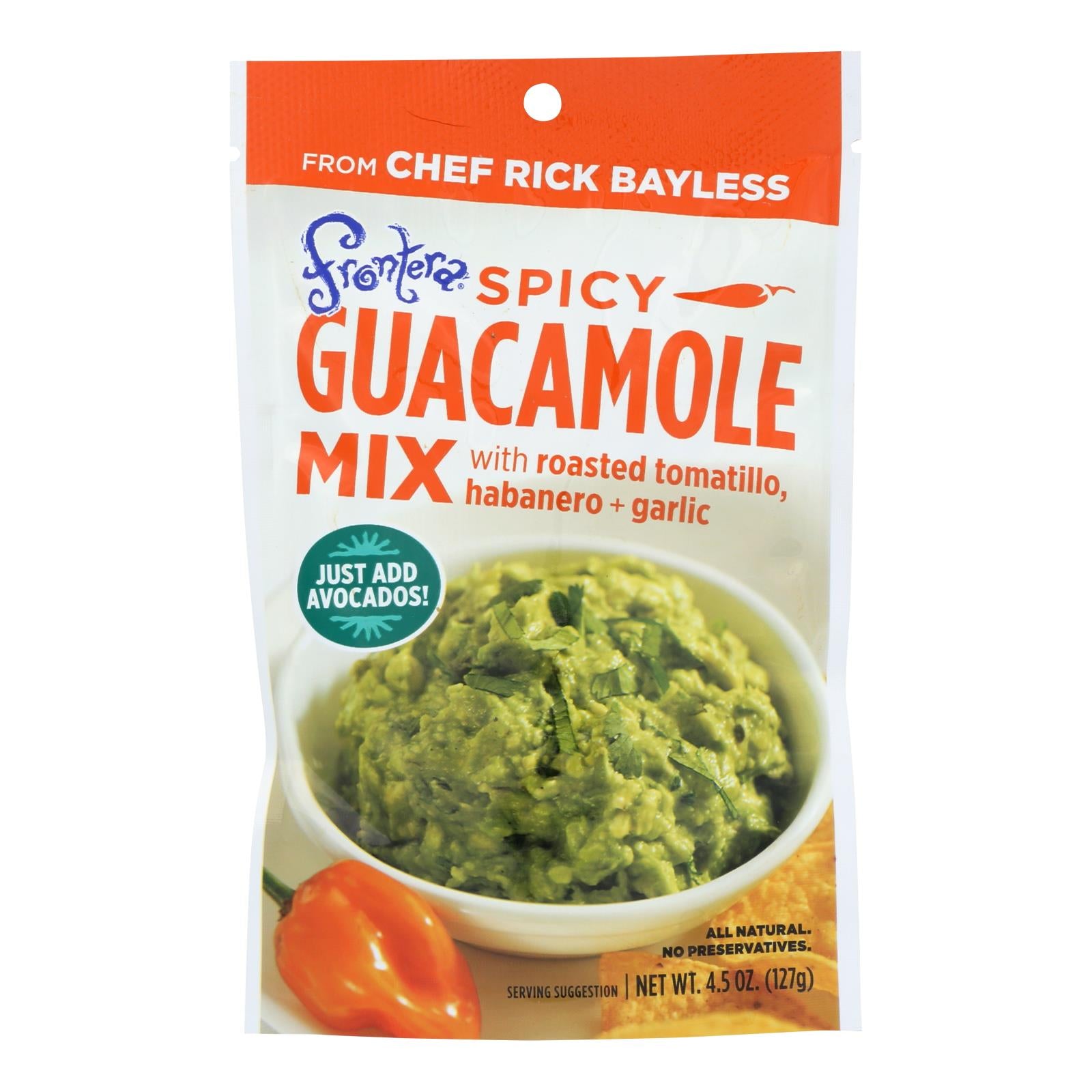 Frontera Foods Spicy Guacamole Mix - Guacamole Mix - Case Of 8 - 4.5 Oz. - Whole Green Foods