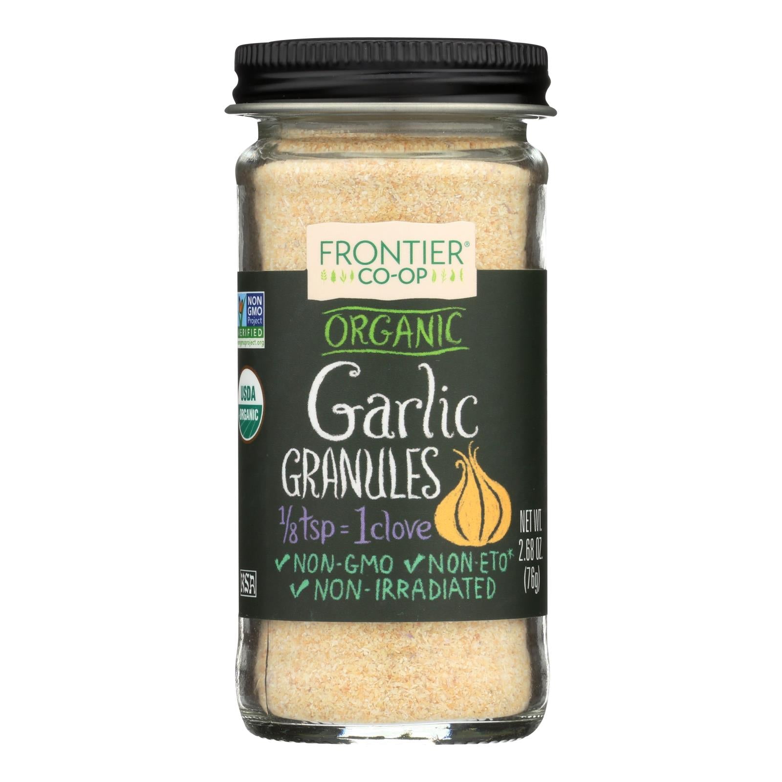 Frontier Herb Garlic - Organic - Granules - 2.70 Oz - Whole Green Foods