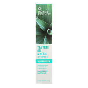Desert Essence - Natural Tea Tree Oil And Neem Toothpaste Wintergreen - 6.25 Oz - Whole Green Foods