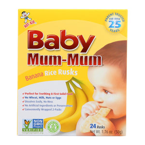 Hot Kid Baby Mum Rice Biscuit - Banana - Case Of 6 - 1.76 Oz. - Whole Green Foods