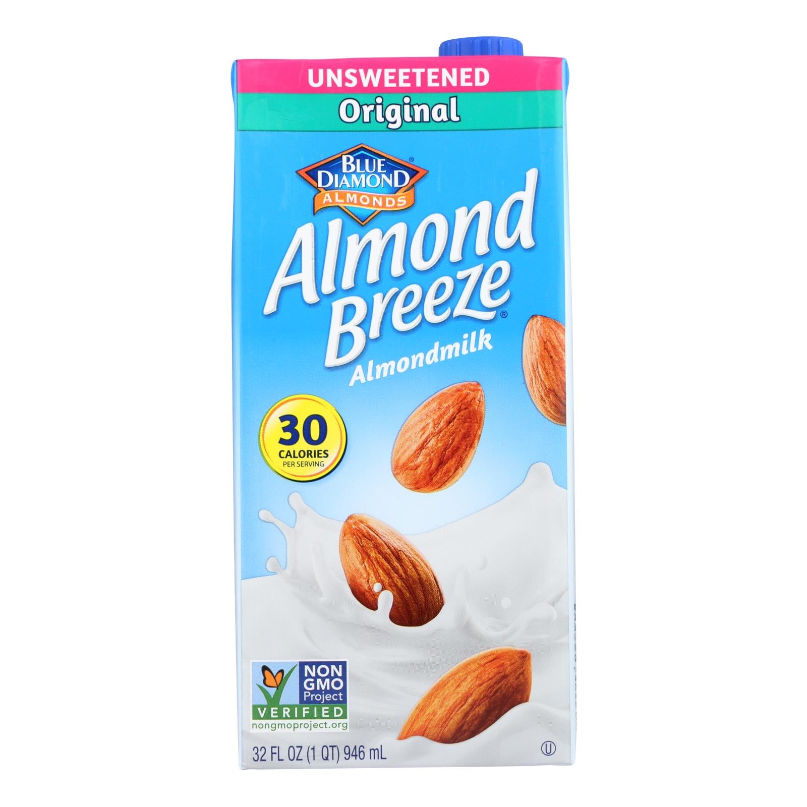 Almond Breeze - Almond Milk - Unsweetened Original - Case Of 12 - 32 Fl Oz. - Whole Green Foods