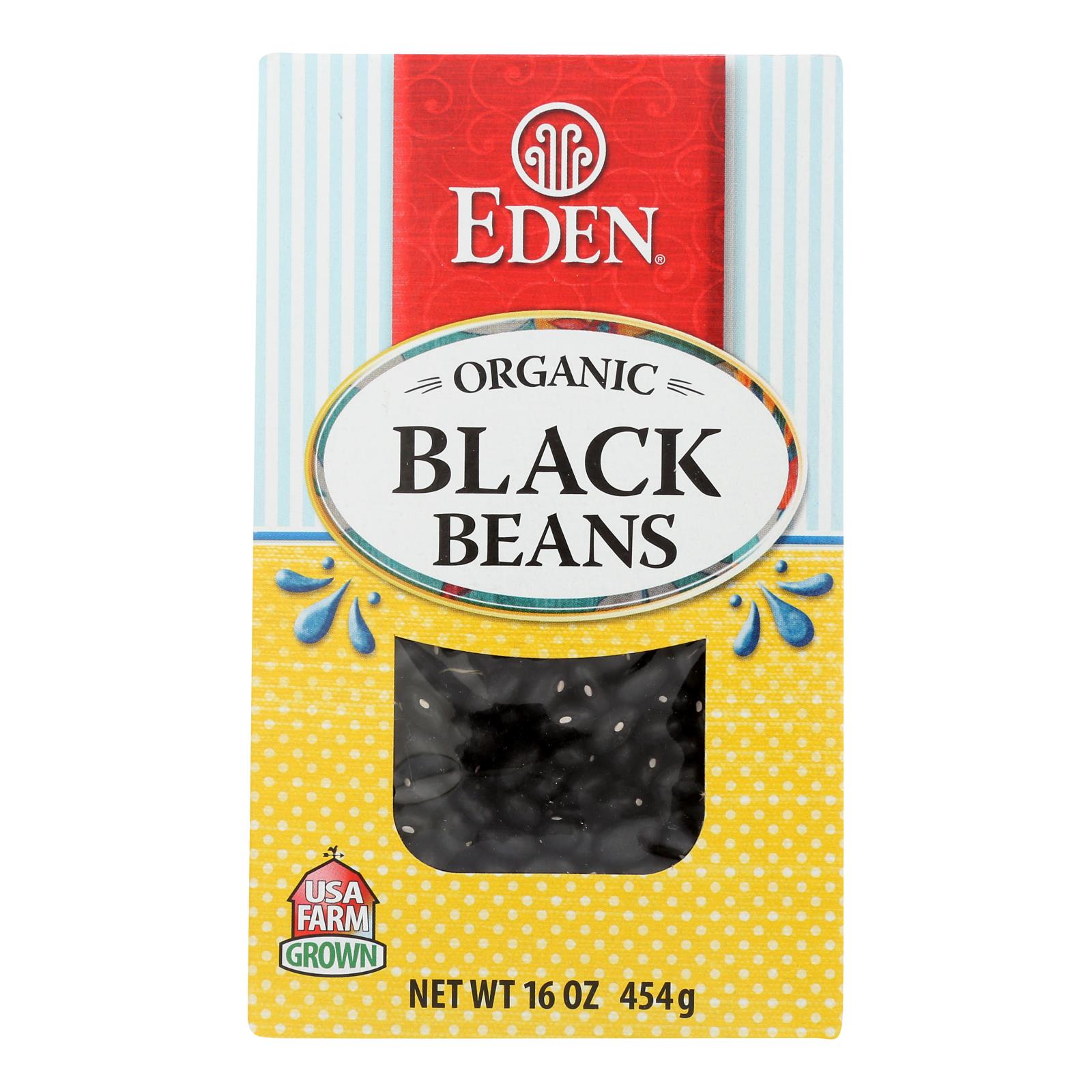 Eden Organic Dry Black Turtle Beans  - Case Of 12 - 16 Oz - Whole Green Foods