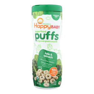 Happy Baby Organic Puffs Greens - 2.1 Oz - Case Of 6 - Whole Green Foods