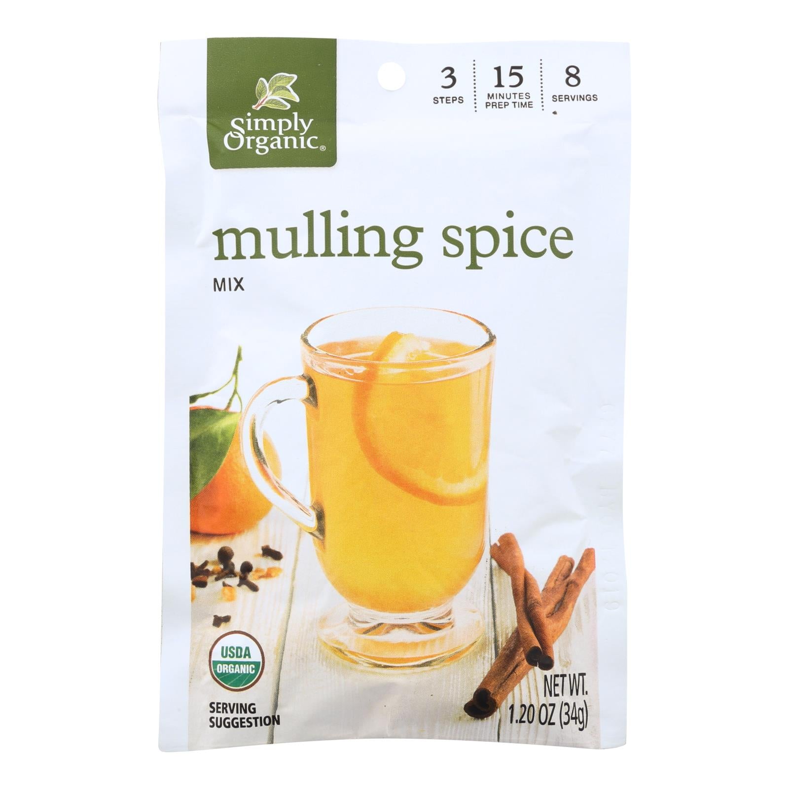 Simply Organic Mulling Spice - Organic - Gluten Free - 1.2 Oz - Case Of 8 - Whole Green Foods