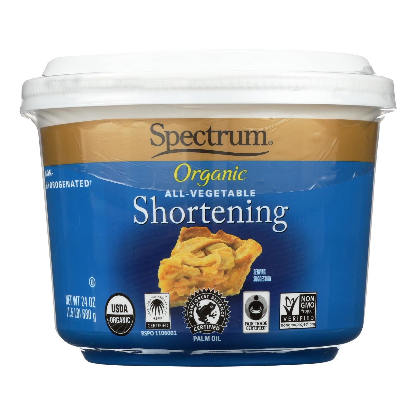 Spectrum Naturals Organic Shortening - 24 Oz. - Whole Green Foods