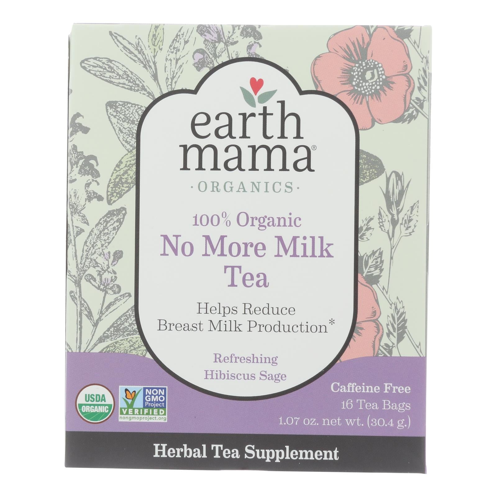 Earth Mama Angel Baby Organic No More Milk Tea - 16 Tea Bags - Whole Green Foods