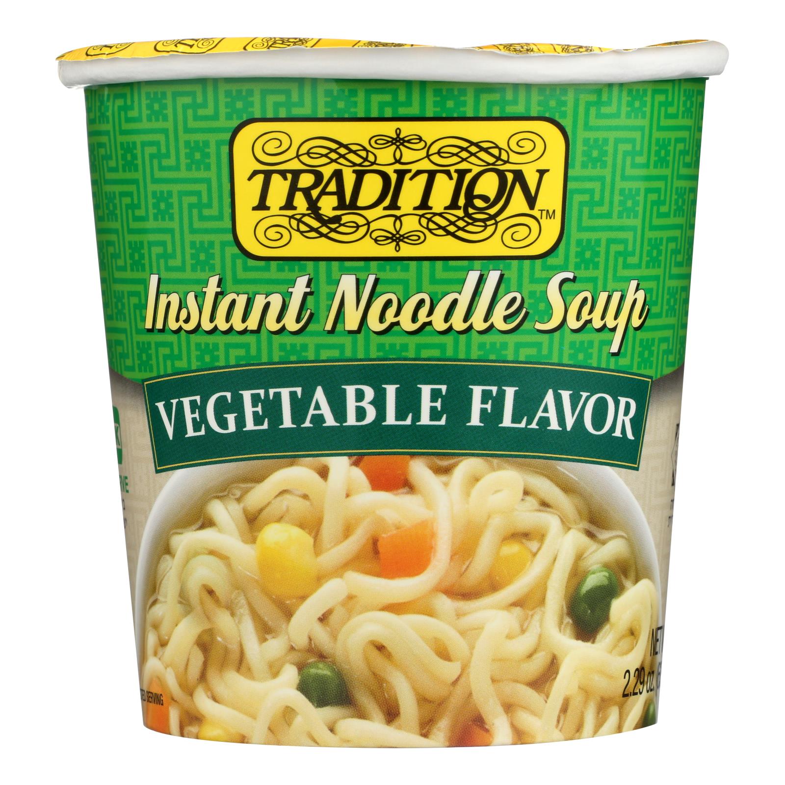 Tradition Instant Noodle Soup - Vegetable Flavor - Case Of 12 - 2.29 Oz. - Whole Green Foods