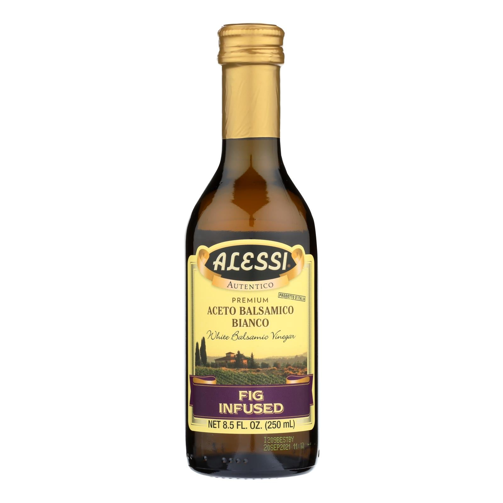 Alessi - Fig Infused Vinegar - White Balsamic - Case Of 6 - 8.5 Fl Oz. - Whole Green Foods