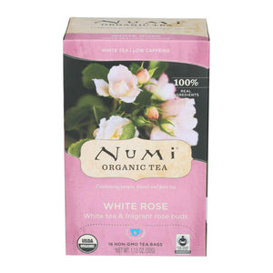 Numi Tea White Tea - White Rose - Case Of 6 - 16 Bags - Whole Green Foods