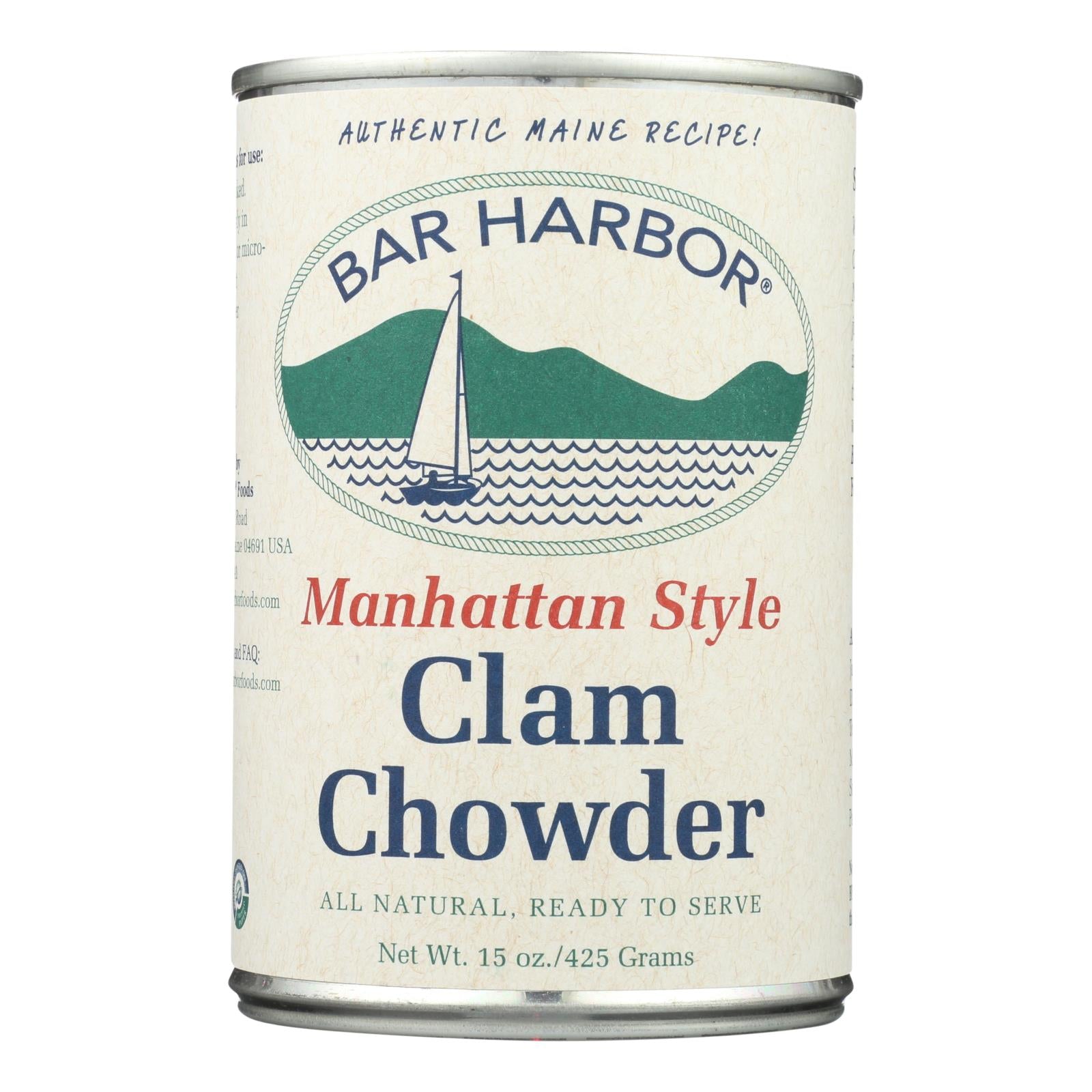 Bar Harbor - Manhattan Clam Chowder Soup - Case Of 6 - 15 Oz. - Whole Green Foods