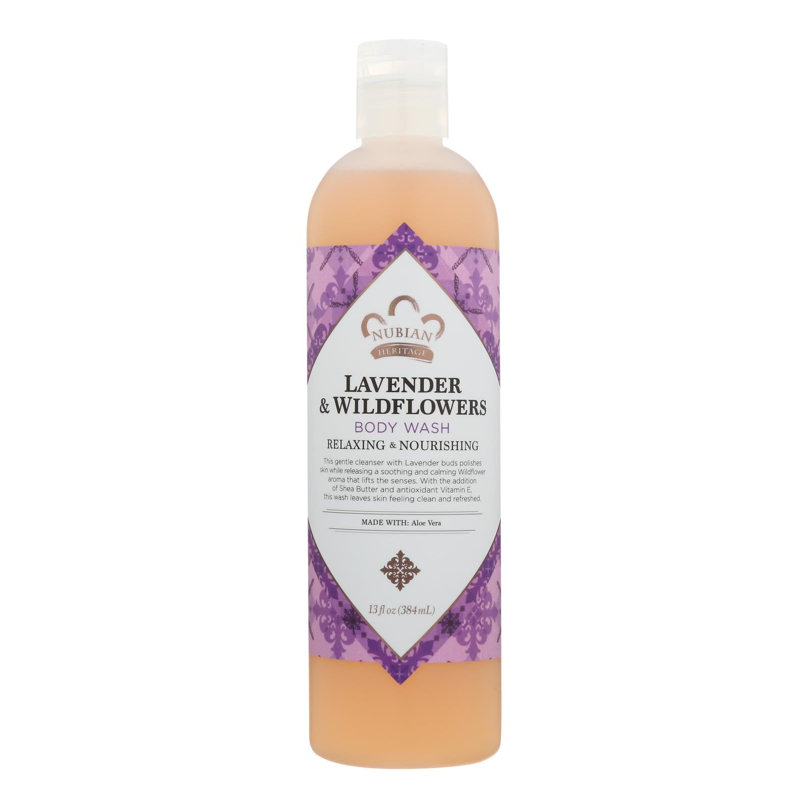 Nubian Heritage Body Wash With Shea Butter Lavender And Wildflowers - 13 Fl Oz - Whole Green Foods