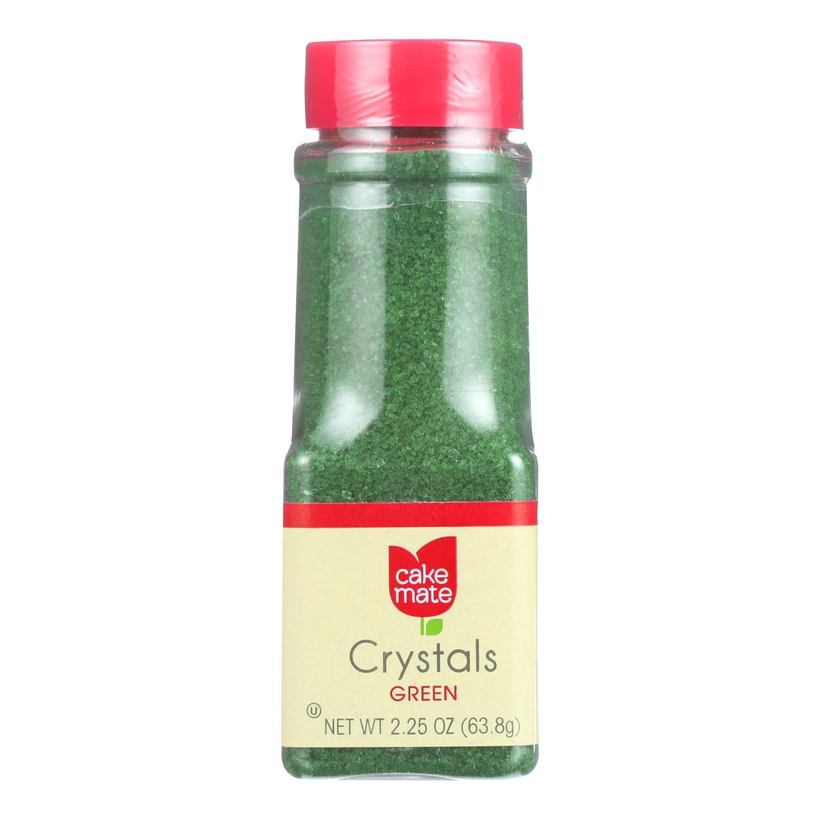 Cake Mate - Decorating Decors - Crystals - Green - 2.25 Oz - Case Of 6 - Whole Green Foods