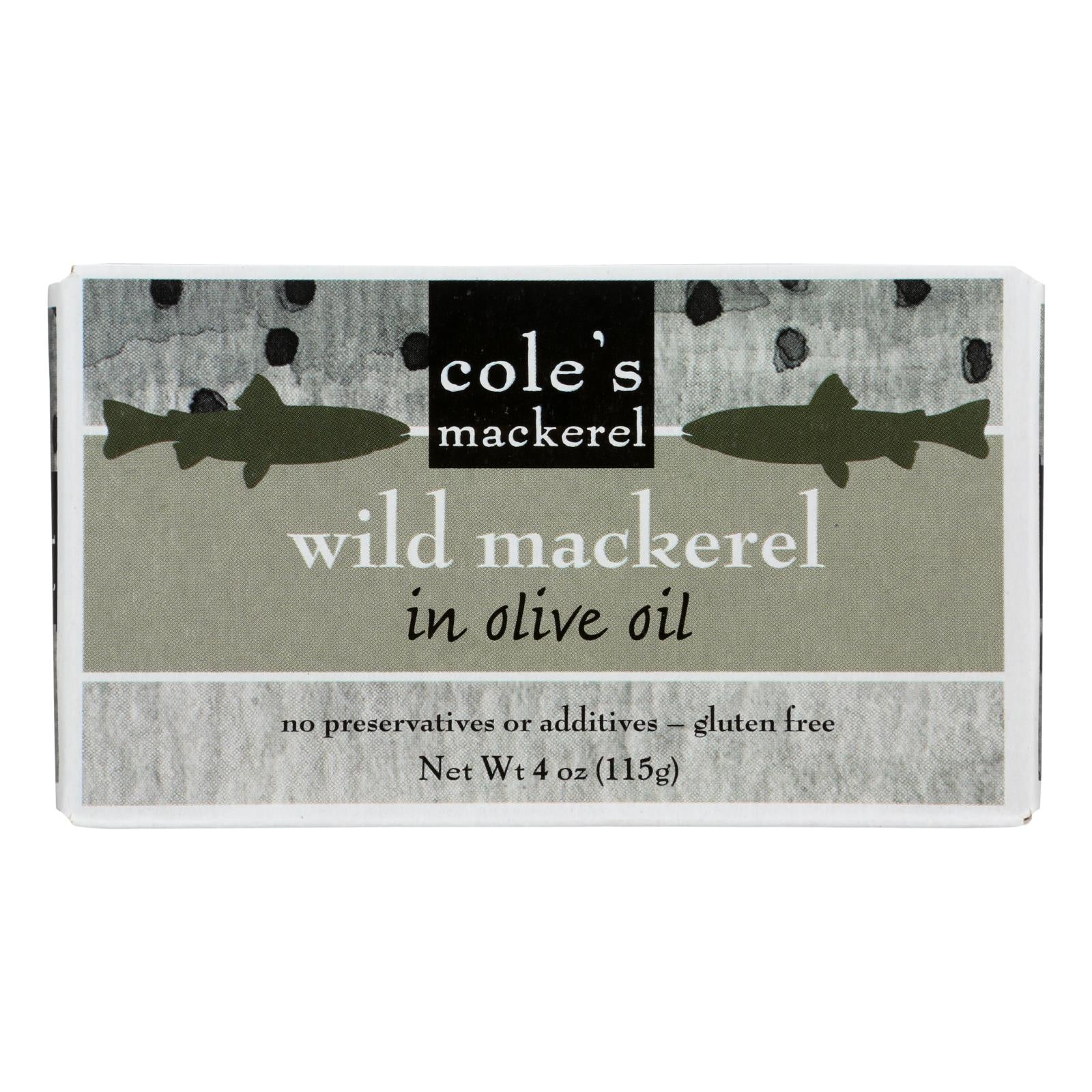Cole's Wild Chub Mackerel In Olive Oil - 4.4 Oz - Case Of 10 - Whole Green Foods